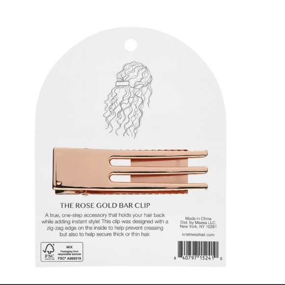 NWOT Kristin Ess The Rose Gold Bar Clip - Picture 10 of 11